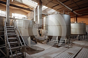 extraction and processing facility, with vats and tanks used to refine raw ore into valuable product