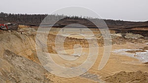 Extraction of sand in a sand quarry