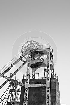 The extraction tower of the coal mine