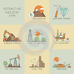 Extractive industry icons