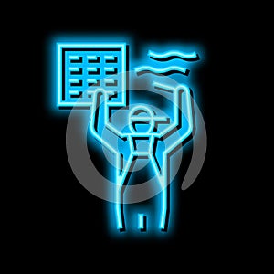 extractor fan replacement neon glow icon illustration
