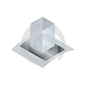 Extractor hood for kitchen vector illustration isolated on white background.