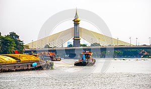 Extradosed Bridge on Chao Phraya River in Bangkok, Thailand