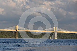 Extradosed bridge spanning St. Croix River