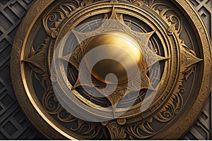 Extraordinary bitcoin made up of bronze, Crypto concept photo