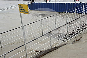 Extraordinary flood, on Danube river in Bratislava