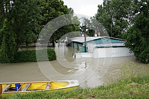 Extraordinary flood, on Danube river in Bratislava