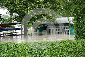 Extraordinary flood, on Danube river in Bratislava