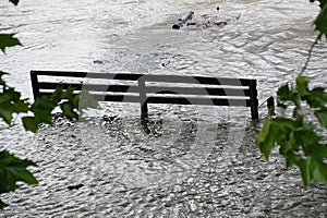 Extraordinary flood, on Danube river in Bratislava