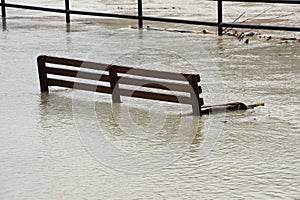 Extraordinary flood, on Danube river in Bratislava