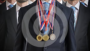 Extraordinary successful employee was awarded for his excellent skills