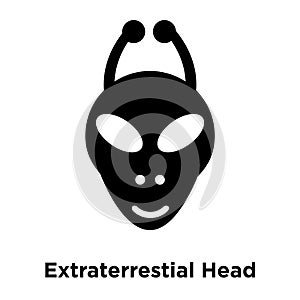 Extraterrestial Head icon vector isolated on white background, l