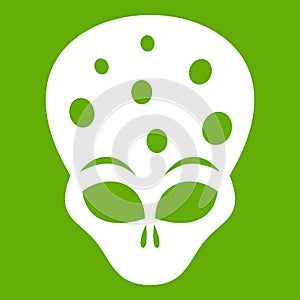 Extraterrestrial alien head icon green