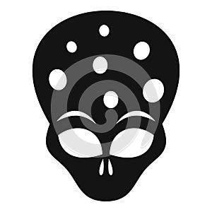 Extraterrestrial alien head icon, simple style