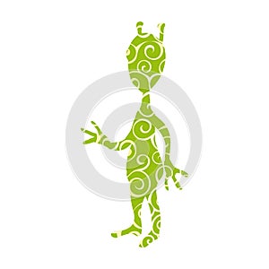 Extraterrestrial alien pattern silhouette cosmos character