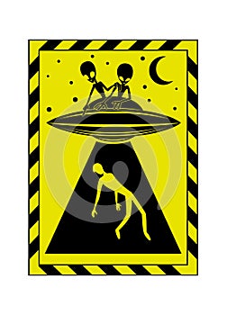 Extraterrestrial aliens abducts a person.