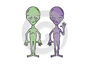 Extraterrestrial couple icon vector