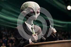 Extraterrestrial Politician alien. Generate Ai