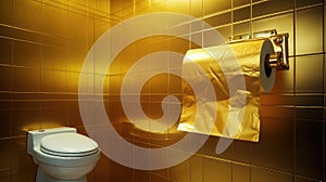 extravagant golden toilet paper