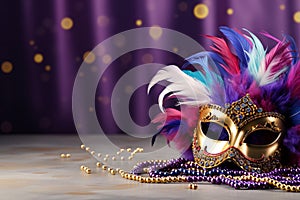 Extravagant Mardi gras carnival day. Generate Ai