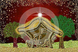 Extravagant Nativity Scene Christmas card