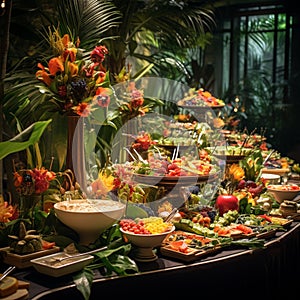 Extravagant Reception Buffet Appealing to All Senses