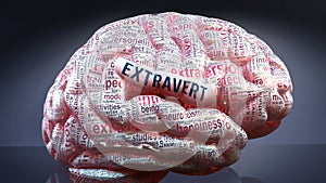 Extravert and a human brain photo