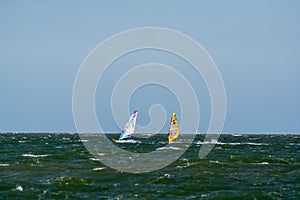 Extreem watersport in cold water of North Sea