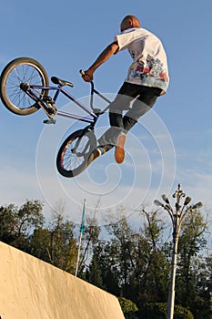 Extreme biker BMX cycling