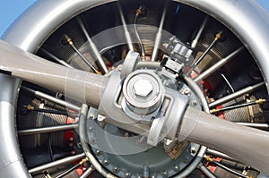 Extreme close up of aircraft Engine