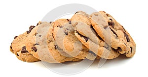 Extreme close-up image of chocolate chips cookies