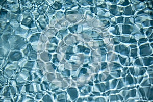 An Extreme Close-Up of Moving Water in a pool as it Glistens in the Sun