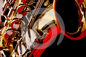 Extreme close up of Saxaphone