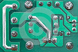 Extreme close up shot of circuit board