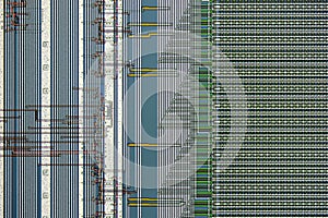 Extreme close up of silicon memory chip