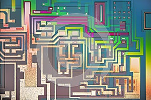 Extreme close up of silicon micro chip