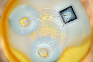 Extreme close up of silicon transistor