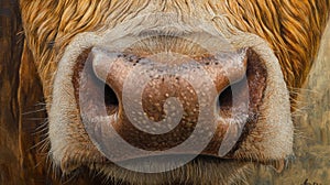 Close-up of cow nose with realistic texture detail photo