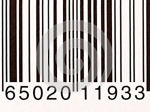 Extreme closeup of a barcode on a white background