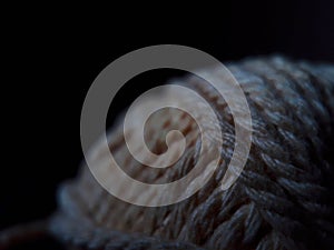 Extreme closeup of cotton thread roll