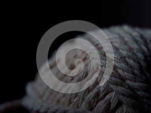 Extreme closeup of cotton thread roll