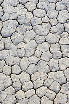 Extreme Closeup Of Dry and Cracked Mud Soil in Racetrack Playa i