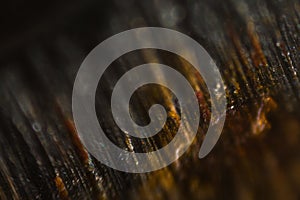 Extreme closeup of a knife under the microscope