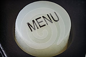 Extreme closeup of a menu button