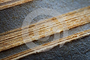 Extreme closeup of an old book from the side