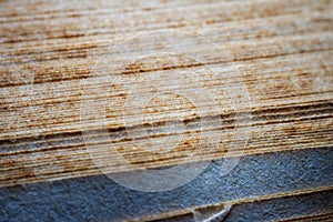 Extreme closeup of an old book from the side