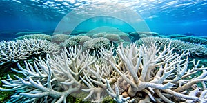 Extreme example of coral bleaching due to climate issues Generative By AI