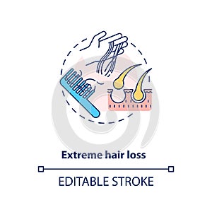 Extreme hair loss concept icon