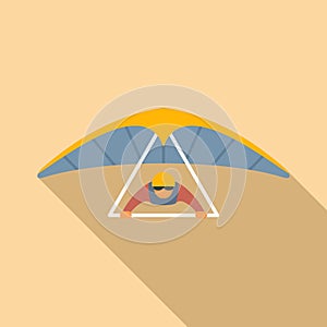 Extreme hang glider icon flat vector. Air fly