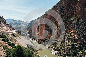 Extreme landscape, cliff and river